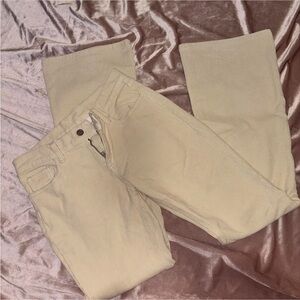 brandy melville size 5 cream corduroy flare pants never worn no flaws runs small